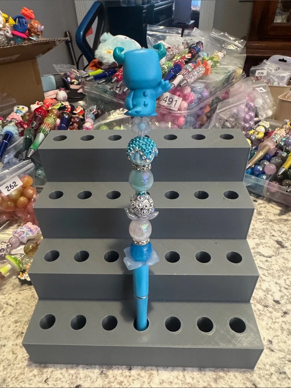 NWOT Disney Doorables Sulley Beaded Pen Handmade by Me